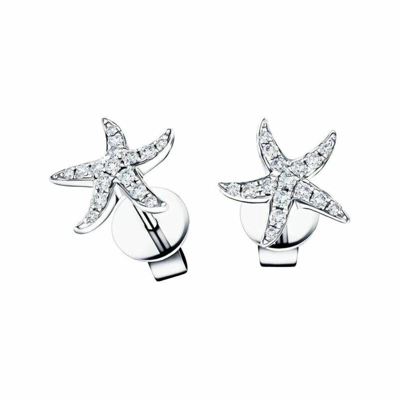 0.20 Ct Round Cut D/VVS1 Moissanite Starfish Stud Earrings in 14K White Gold - Image 4