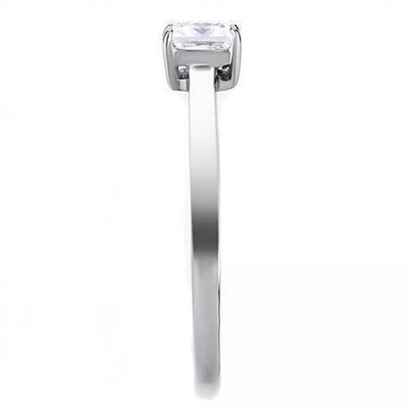 Ladies 925 Silver Ring Princess Cut Solitaire 1Ct Engagement Natural Moissanite - Image 4