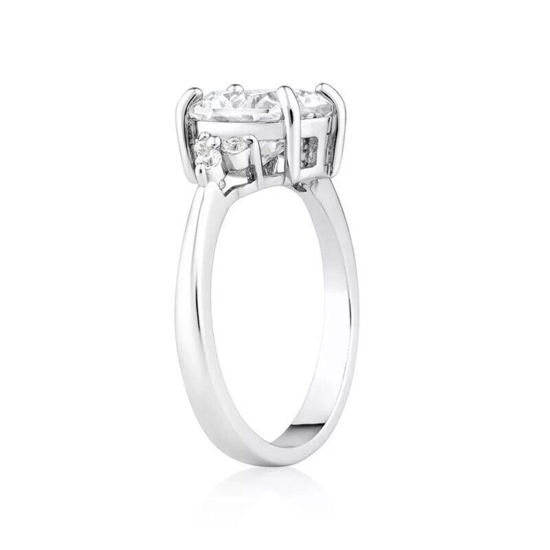 2.25 Ct Oval Cut Natural Moissanite Solitaire Engagement Ring 14K White Gold - Image 5