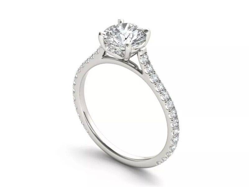 2.20 CT Round Cut Real Moissanite Solitaire Engagement Ring 14K White Gold - Image 3