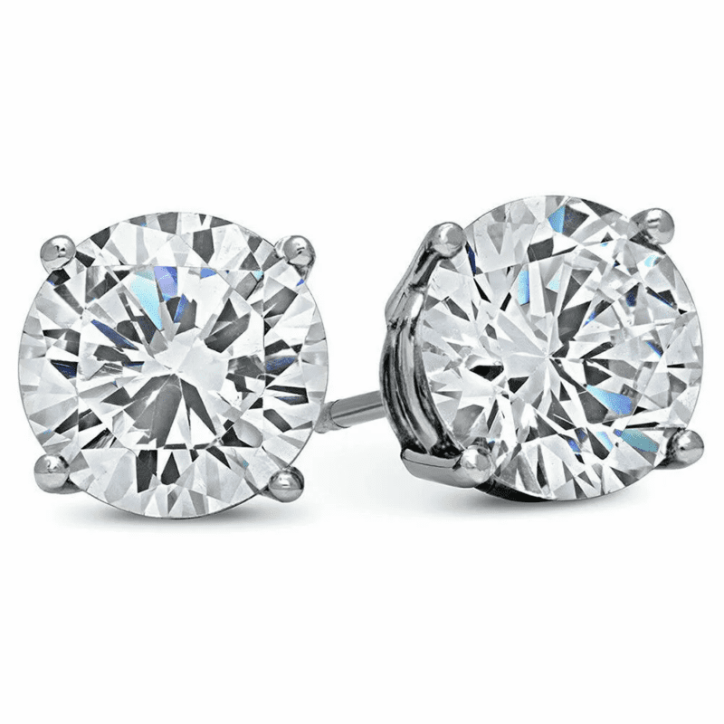 4TCW Round Cut Real Moissanite Women's Men's Stud Earrings 925 Sterling Silver