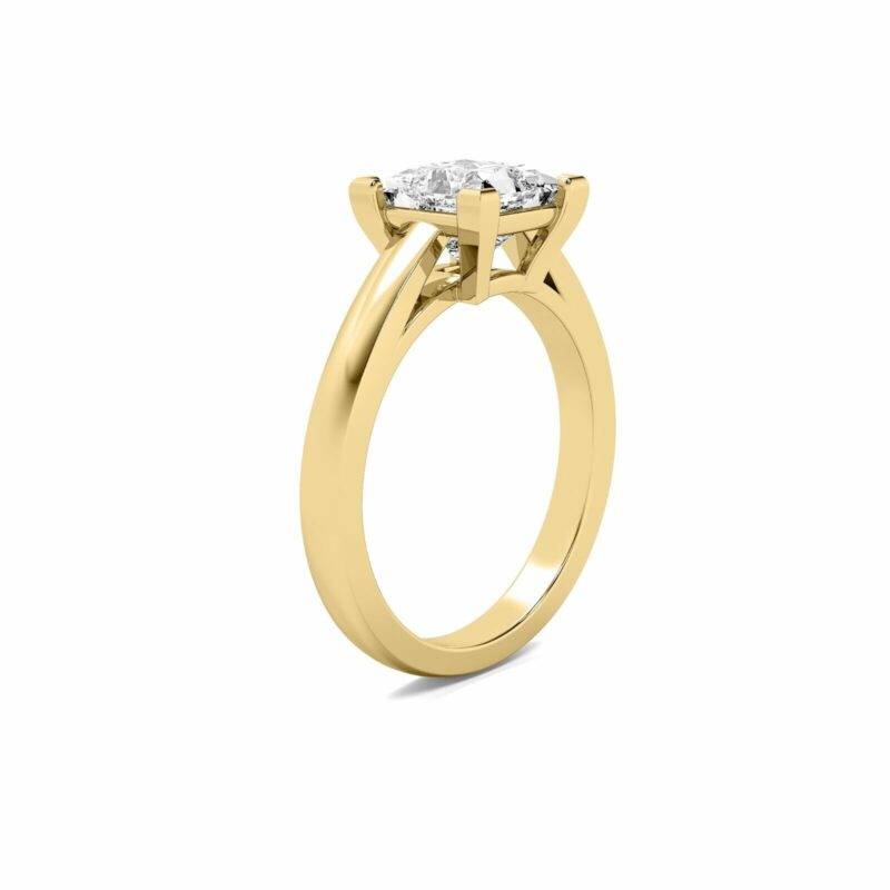 Solitaire V Prong 1.35 Ct VS2 H Lab Created Princess Cut Diamond Engagement Ring 14K Yellow Gold - Image 3