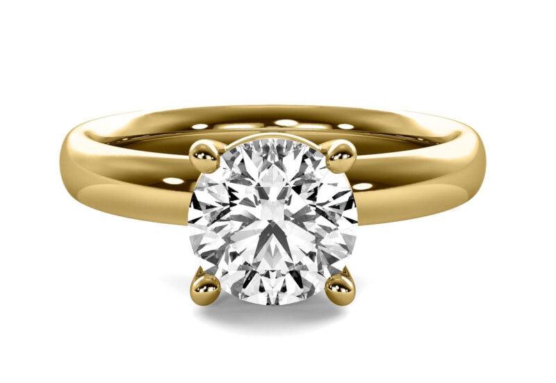 IGI Certified 1.41Ct E VS1 Solitaire Lab Grown Round Cut Diamond Engagement Ring 14K Yellow Gold - Image 5