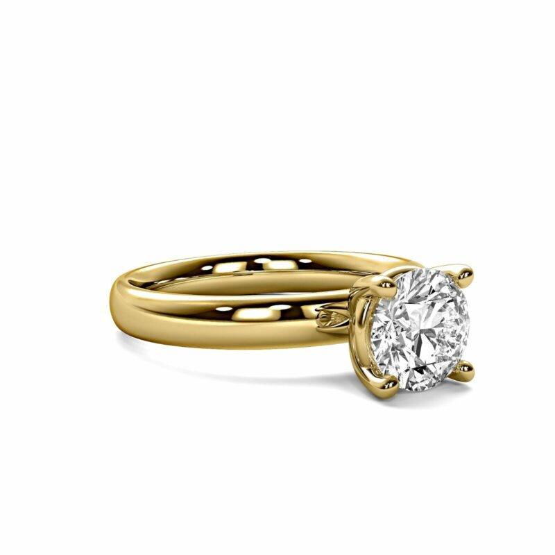 IGI Certified 1.41Ct E VS1 Solitaire Lab Grown Round Cut Diamond Engagement Ring 14K Yellow Gold - Image 3