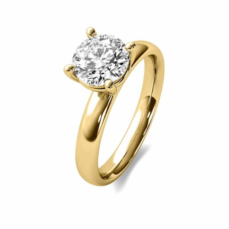 IGI Certified 1.41Ct E VS1 Solitaire Lab Grown Round Cut Diamond Engagement Ring 14K Yellow Gold