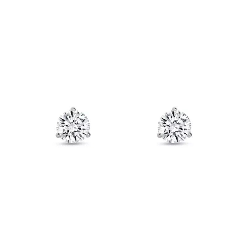 1Carat Round Cut Moissanite Women's Men's Stud Earrings 925 Sterling Silver - Image 3