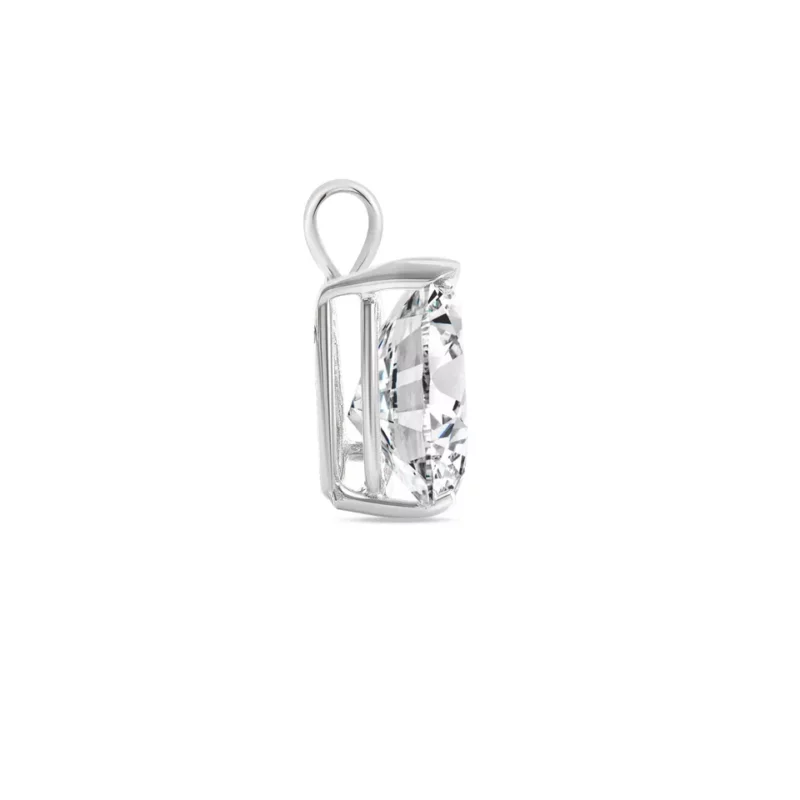 3Carat Pear Cut Moissanite Women's Solitaire Pendant Necklace 925 Sterling Silver - Image 4