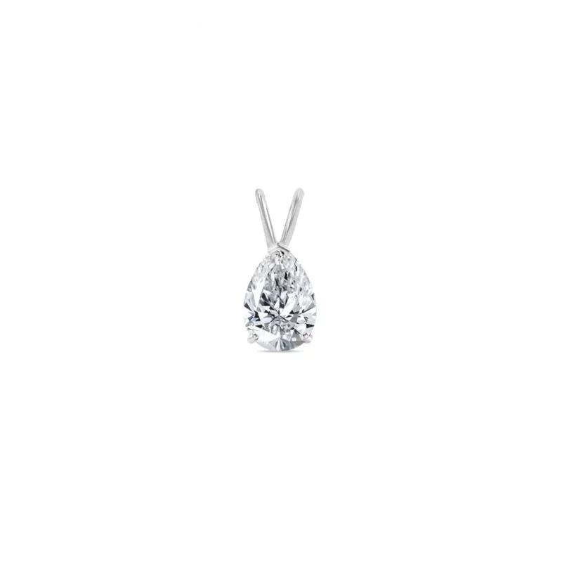 3Carat Pear Cut Moissanite Women's Solitaire Pendant Necklace 925 Sterling Silver - Image 3