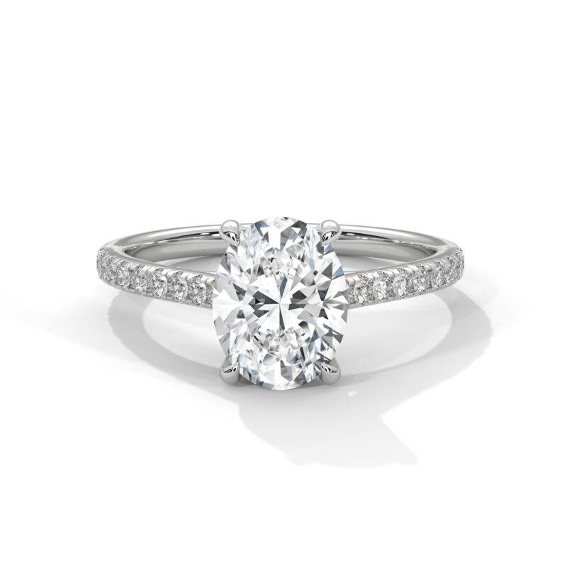 1.50 Ct Oval Cut Lab-Grown Diamond 14K White Solid Gold Solitaire Ring