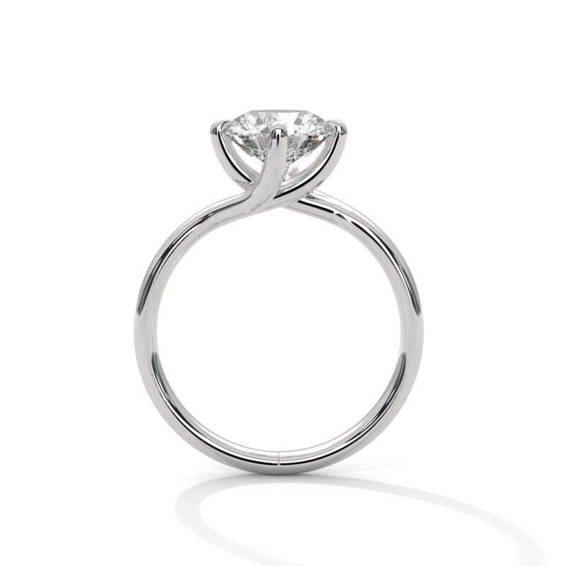 2 Carat Round Cut Natural Moissanite 10K Solid White Gold Solitaire Ring - Image 5