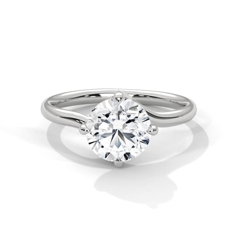 2 Carat Round Cut Natural Moissanite 10K Solid White Gold Solitaire Ring - Image 3