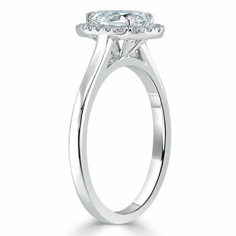 1.30 Ct Pear Cut Real Moissanite Engagement Wedding Ring 925 Sterling Silver - Image 4