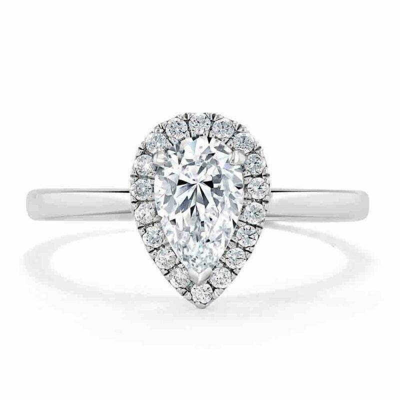 1.30 Ct Pear Cut Real Moissanite Engagement Wedding Ring 925 Sterling Silver