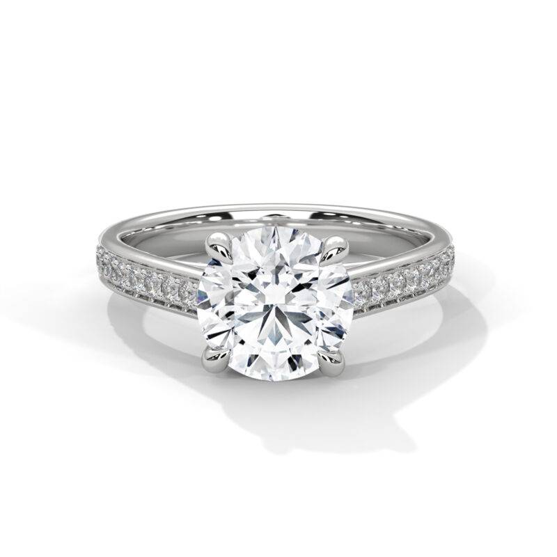 2Carat Round Cut Moissanite Women's Solitaire Ring 925 Sterling Silver