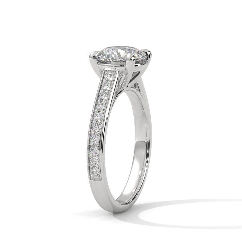 2Carat Round Cut Moissanite Women's Solitaire Ring 925 Sterling Silver - Image 2