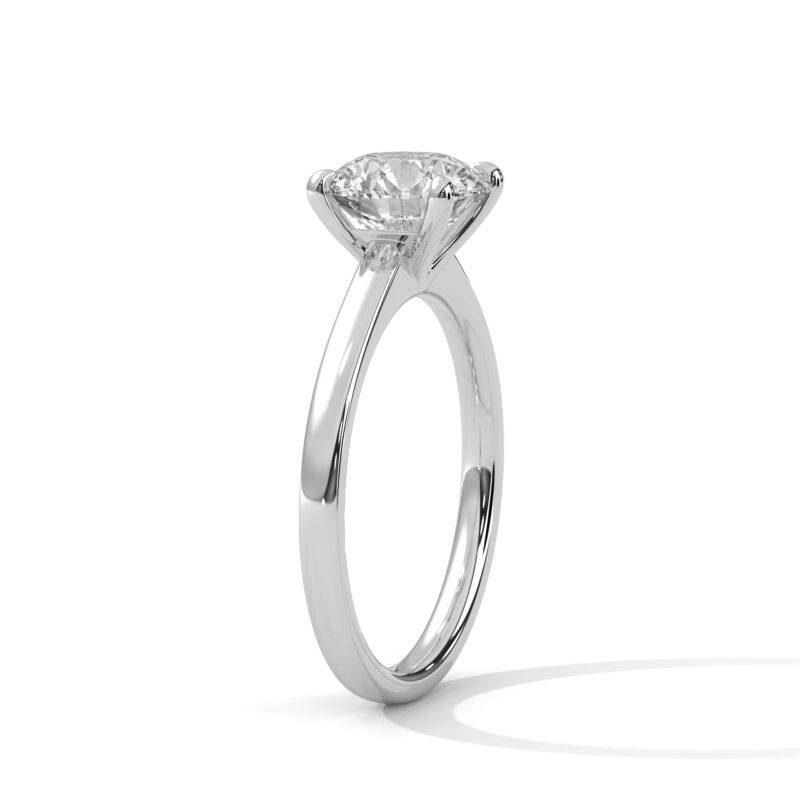 Round Cut Genuine Moissanite Eangagement Solitaire Ring 10K White Solid Gold - Image 4