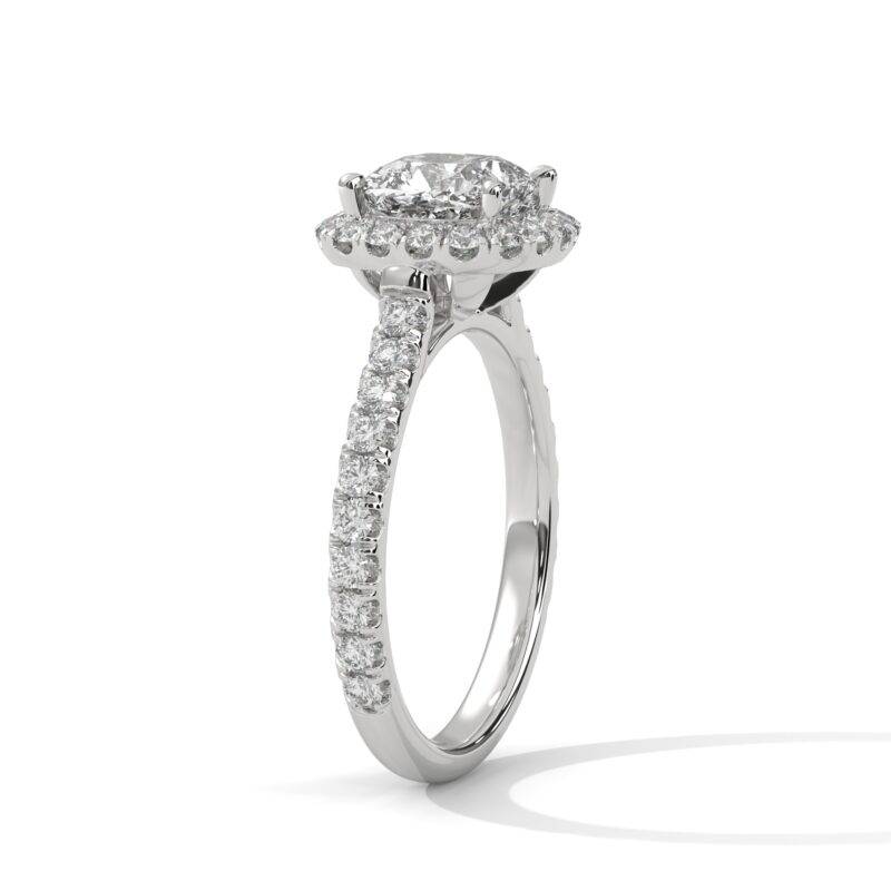 2Carat Cushion Cut Moissanite Women's Halo Engagement Wedding Ring 925 Sterling Silver - Image 3