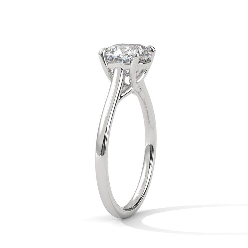 1.00 Ct Cushion Cut Moissanite 10K White Solid White Gold Engagement Solitaire Ring - Image 2