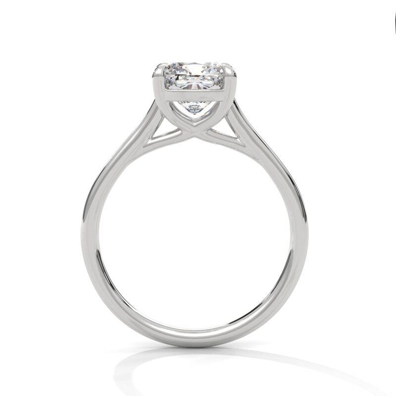 1.00 Ct Cushion Cut Moissanite 10K White Solid White Gold Engagement Solitaire Ring - Image 3