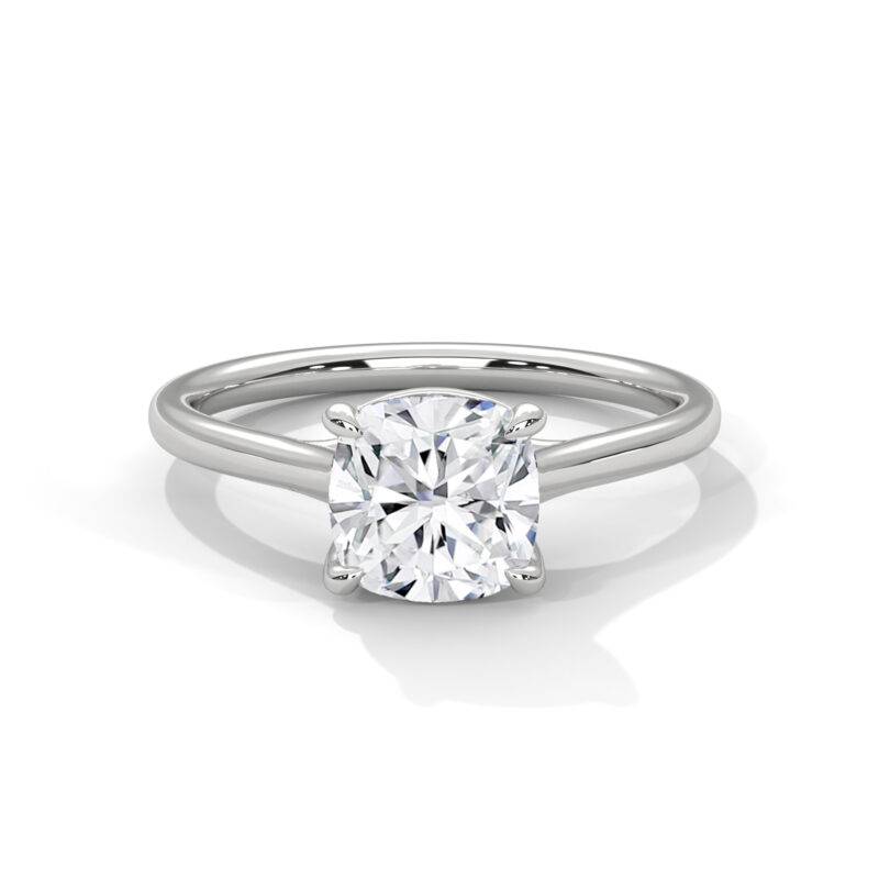 1.00 Ct Cushion Cut Moissanite 10K White Solid White Gold Engagement Solitaire Ring - Image 4