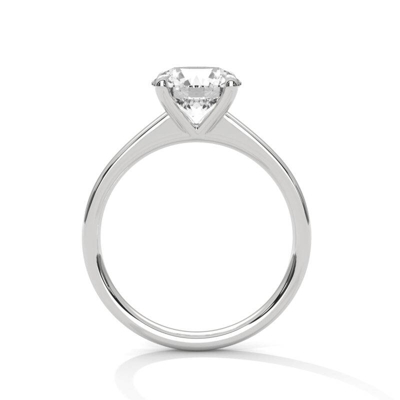 Round Cut Genuine Moissanite Eangagement Solitaire Ring 10K White Solid Gold - Image 5