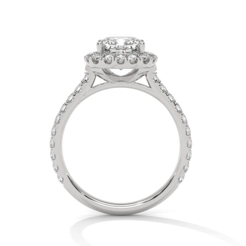 2Carat Cushion Cut Moissanite Women's Halo Engagement Wedding Ring 925 Sterling Silver - Image 2