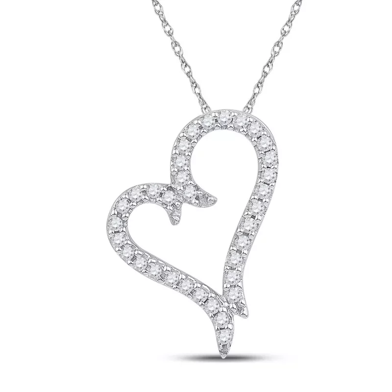 2Ct Round Cut Lab Created Diamond Women's Heart Pendant Chain 925 Sterling Silver - Image 4