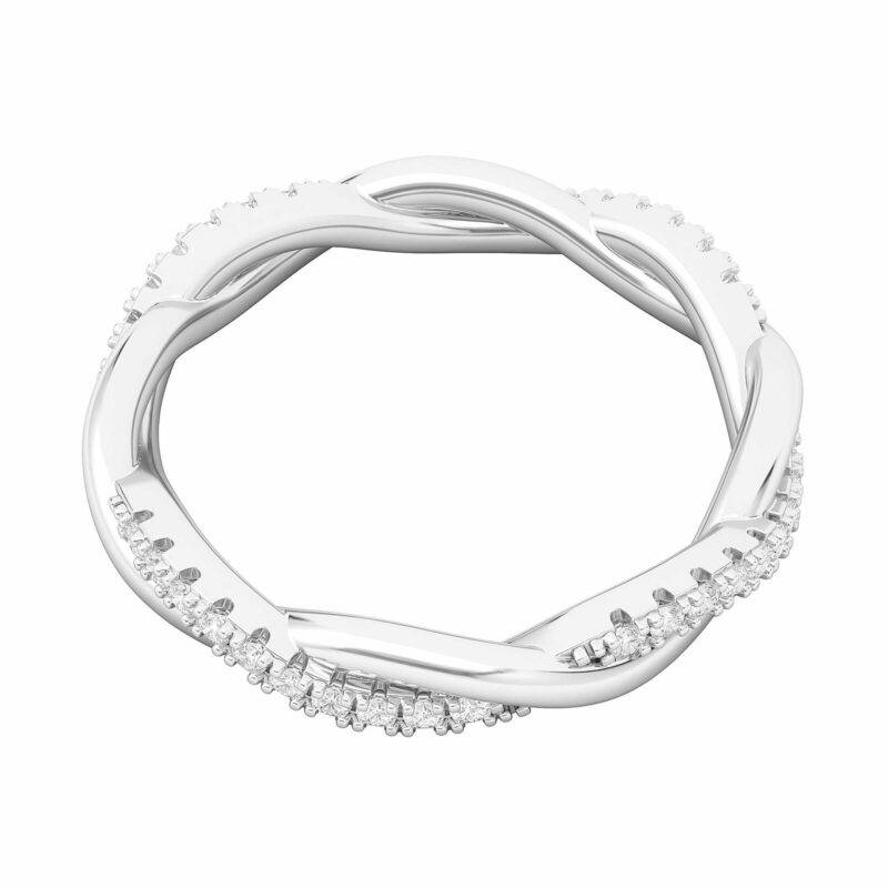 Sterling Silver Petite Twist Full Eternity Ring Genuine Moissanite Interwind ... - Image 2