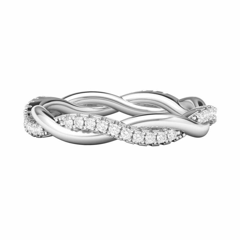 Sterling Silver Petite Twist Full Eternity Ring Genuine Moissanite Interwind ... - Image 3