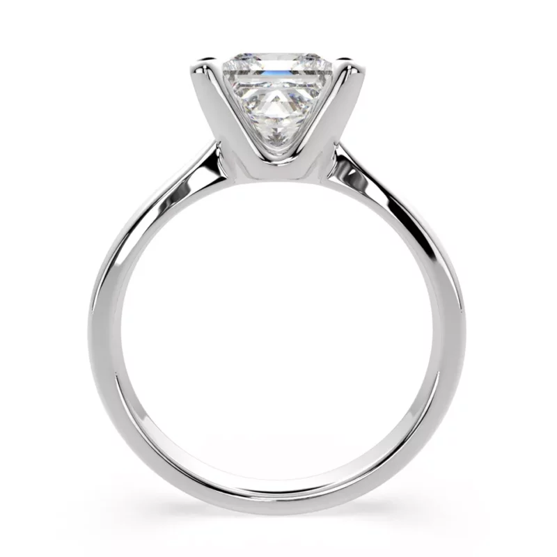 3Ct Princess Cut Real Moissanite Women's Solitaire Engagement Ring 14k White Gold Plated - Image 5