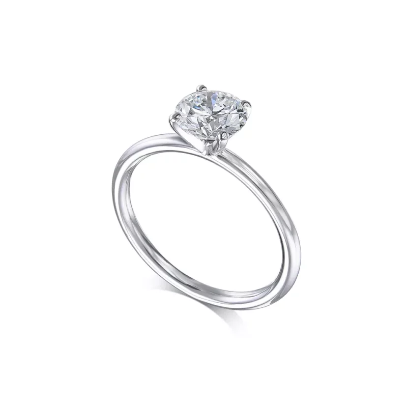 2Carat Round Cut Moissanite Women's Solitaire Ring 925 Sterling Silver