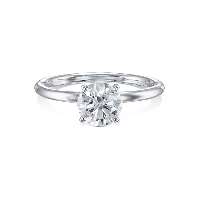 2Carat Round Cut Moissanite Women's Solitaire Ring 925 Sterling Silver - Image 2