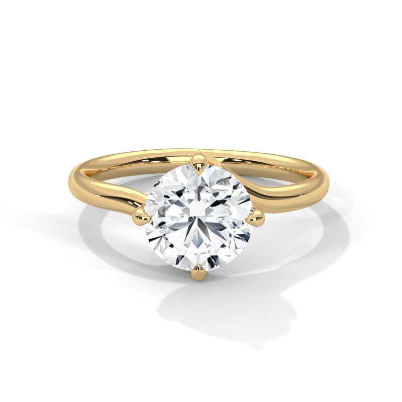 2 Ct Round Cut Lab-Grown Diamond Solitaire Ring 14K Solid Yellow Real Gold - Image 2