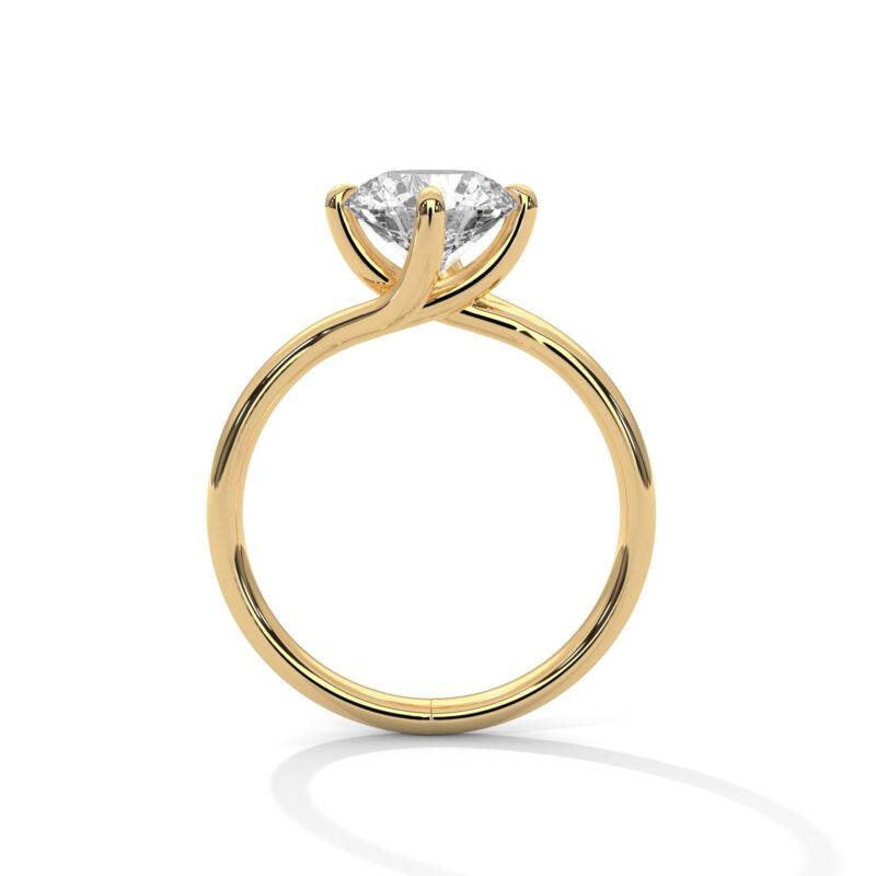 2 Ct Round Cut Lab-Grown Diamond Solitaire Ring 14K Solid Yellow Real Gold - Image 4