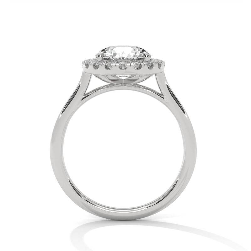 2Carat Round Cut Moissanite Women's Halo Engagement Ring 925 Sterling Silver - Image 2