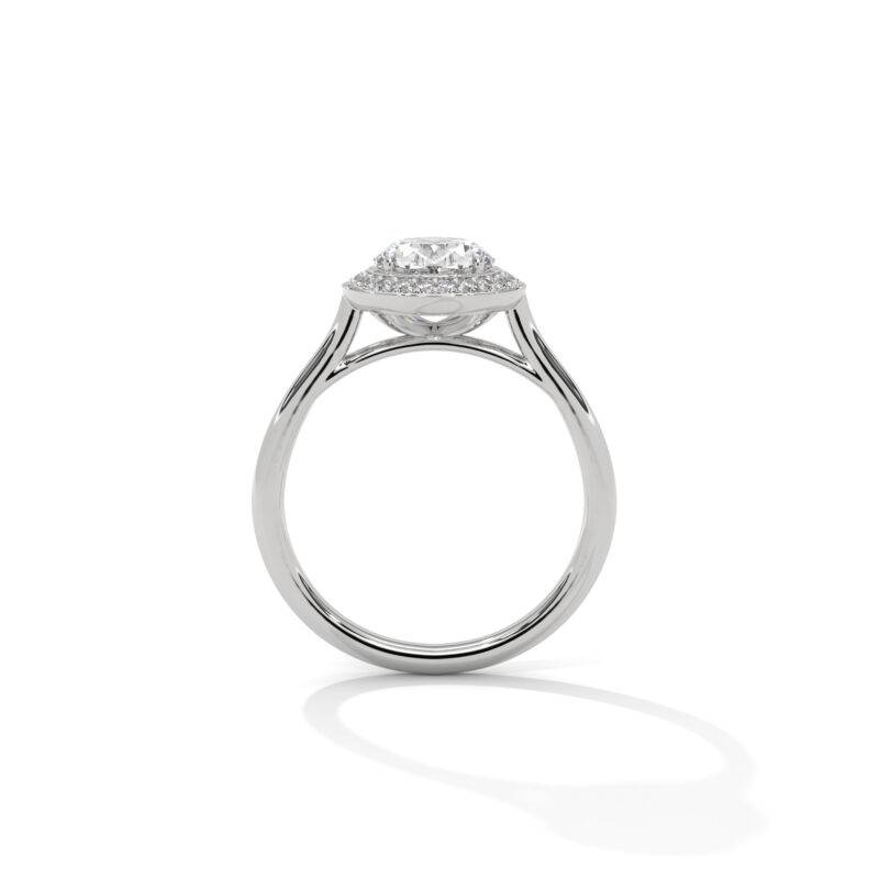 2Ct Oval Cut Moissanite Women's Halo Pretty Ring 925 Sterling Silver - Image 3