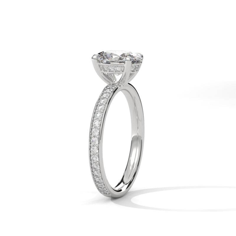 2Carat Oval Cut Moissanite Women's Engagement Ring 14k White Gold Plated - Image 2