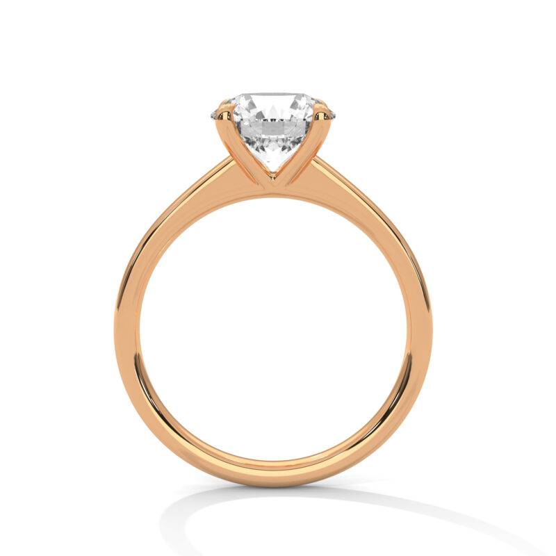 1 Ct Round Cut Lab-Grown Diamond 14K Rose Solid Gold Solitaire Engagement Ring - Image 5